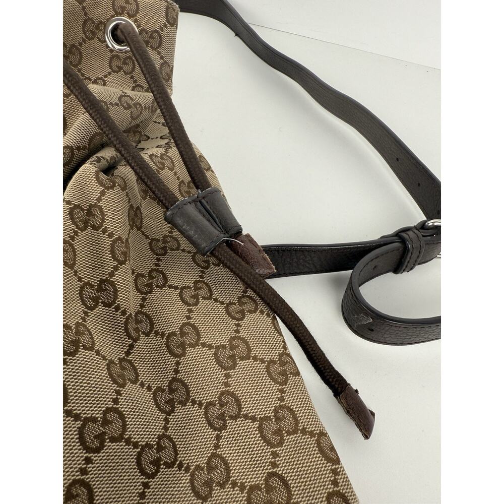 Gucci GG Brown Canvas Bucket Backpack - Picture 9 of 15